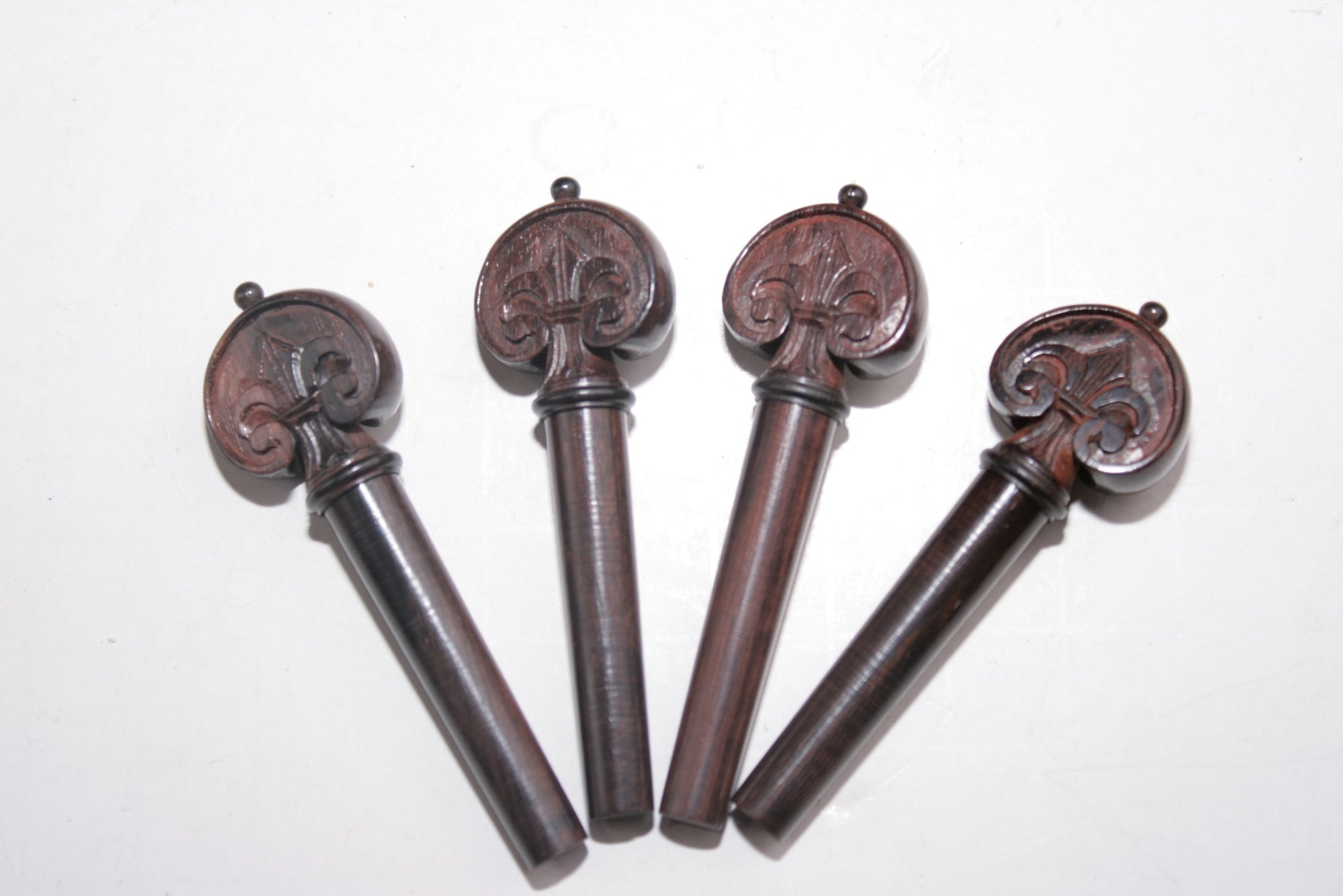 Violin pegs-Heart- Carved F.D.L. Rosewood