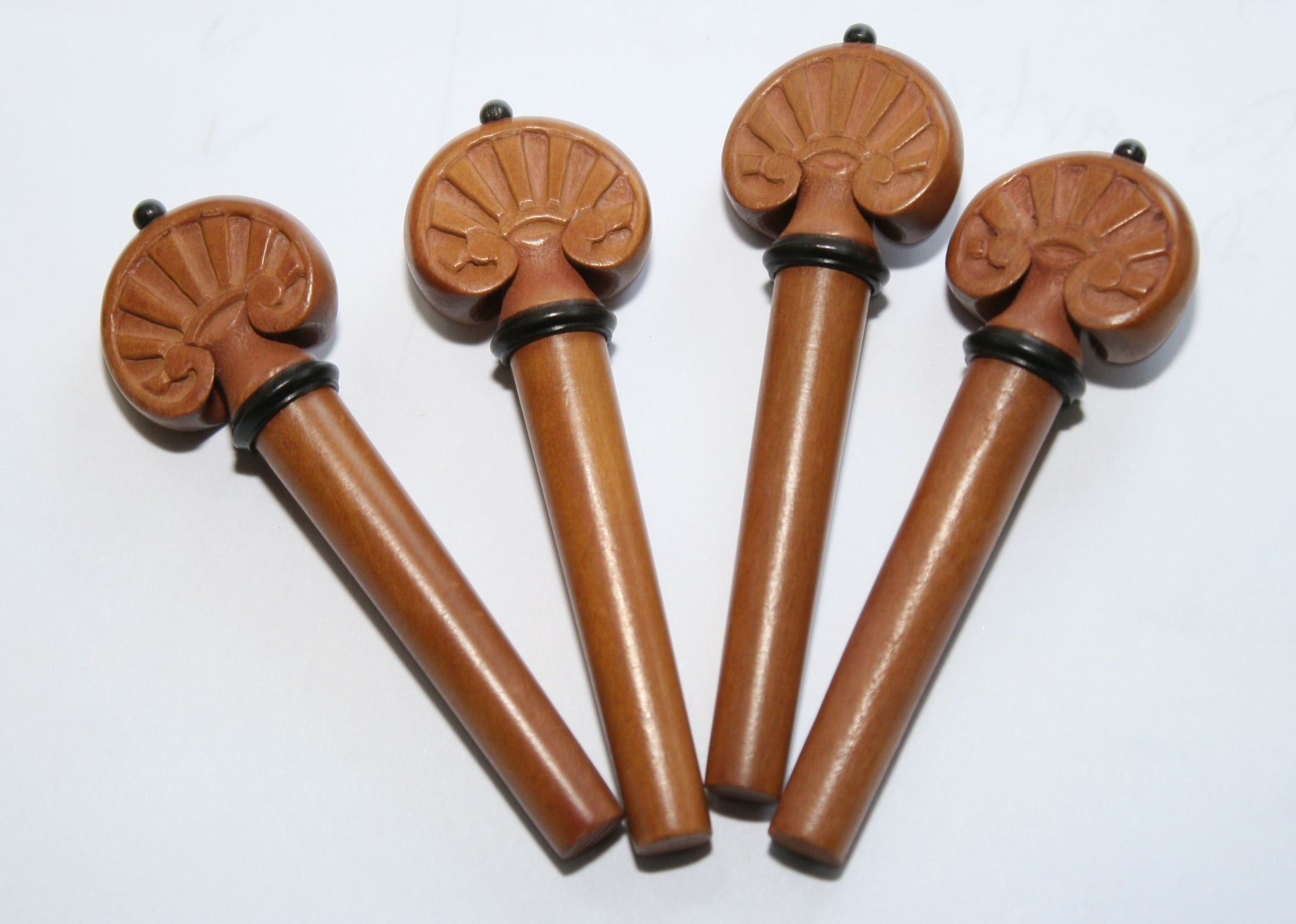Violin pegs-heart-boxwood-carved-ebony collar and pin