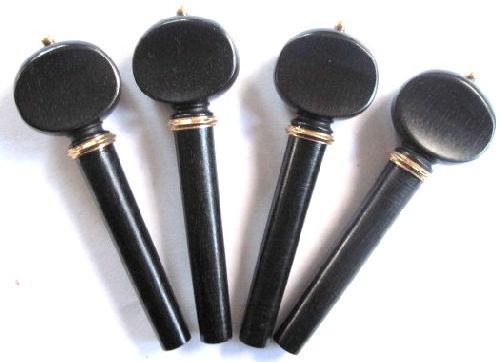 Violin pegs-French-Ebony gold trimme