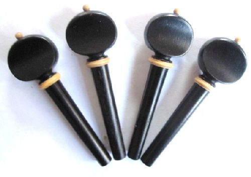 Violin pegs-French-Ebony-white trimme