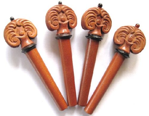 Viola pegs-Heart-Boxwood-carved