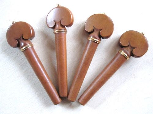 Viola pegs-Heart-Boxwood-Gold trimme