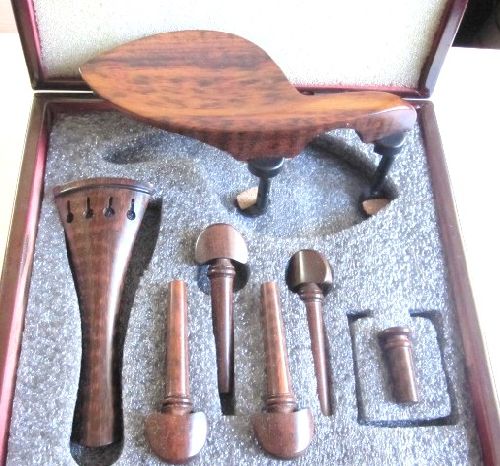 Violin fitting set- Snakewood-french tailpiece-Hill pegs
