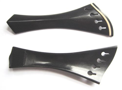 Viola tailpiece-"Schmidt-Harp style"-Ebony-White saddle-Hollow-125mm
