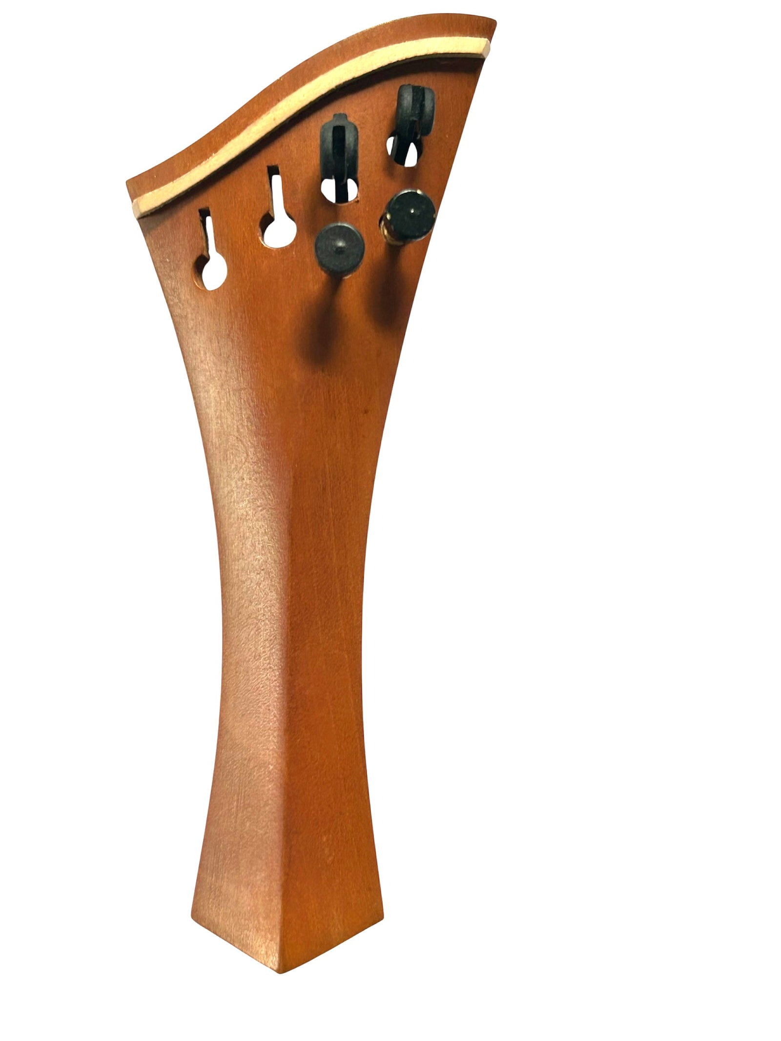 Violin Tailpiece-"Harp"-Boxwood-White saddle-2 Tuners-108mm