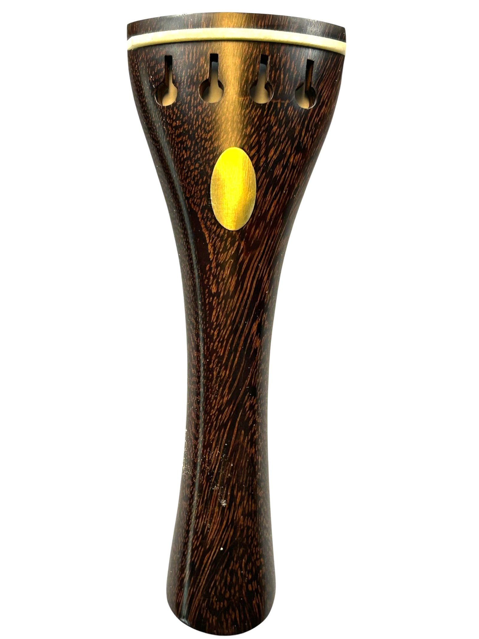 Violin Tailpiece-Mirecourt-Tetul-Brass Olive-White Saddle-114mm