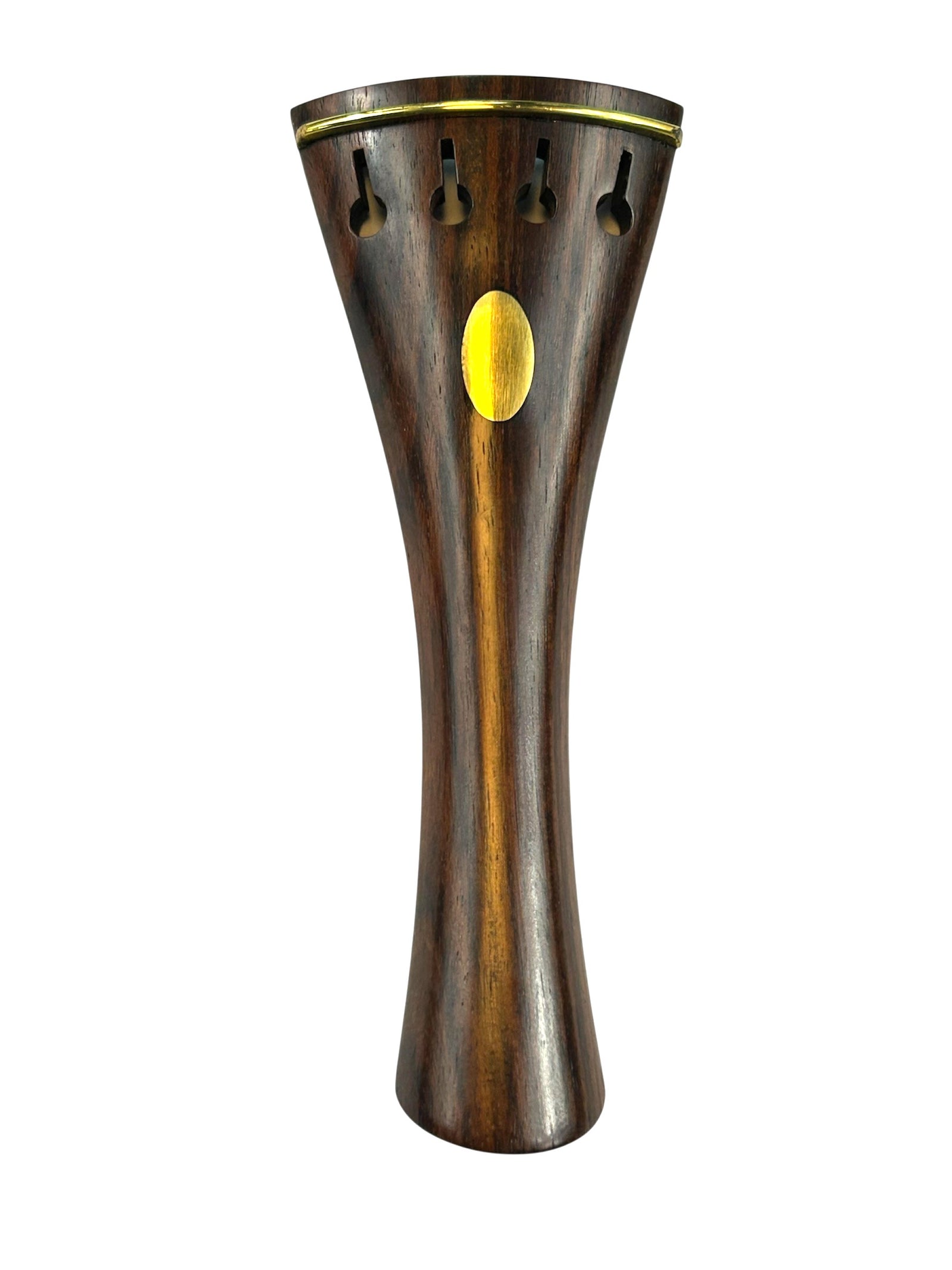 Viola Tailpiece-French-Rosewood-Brass Olive-Gold Saddle-125mm