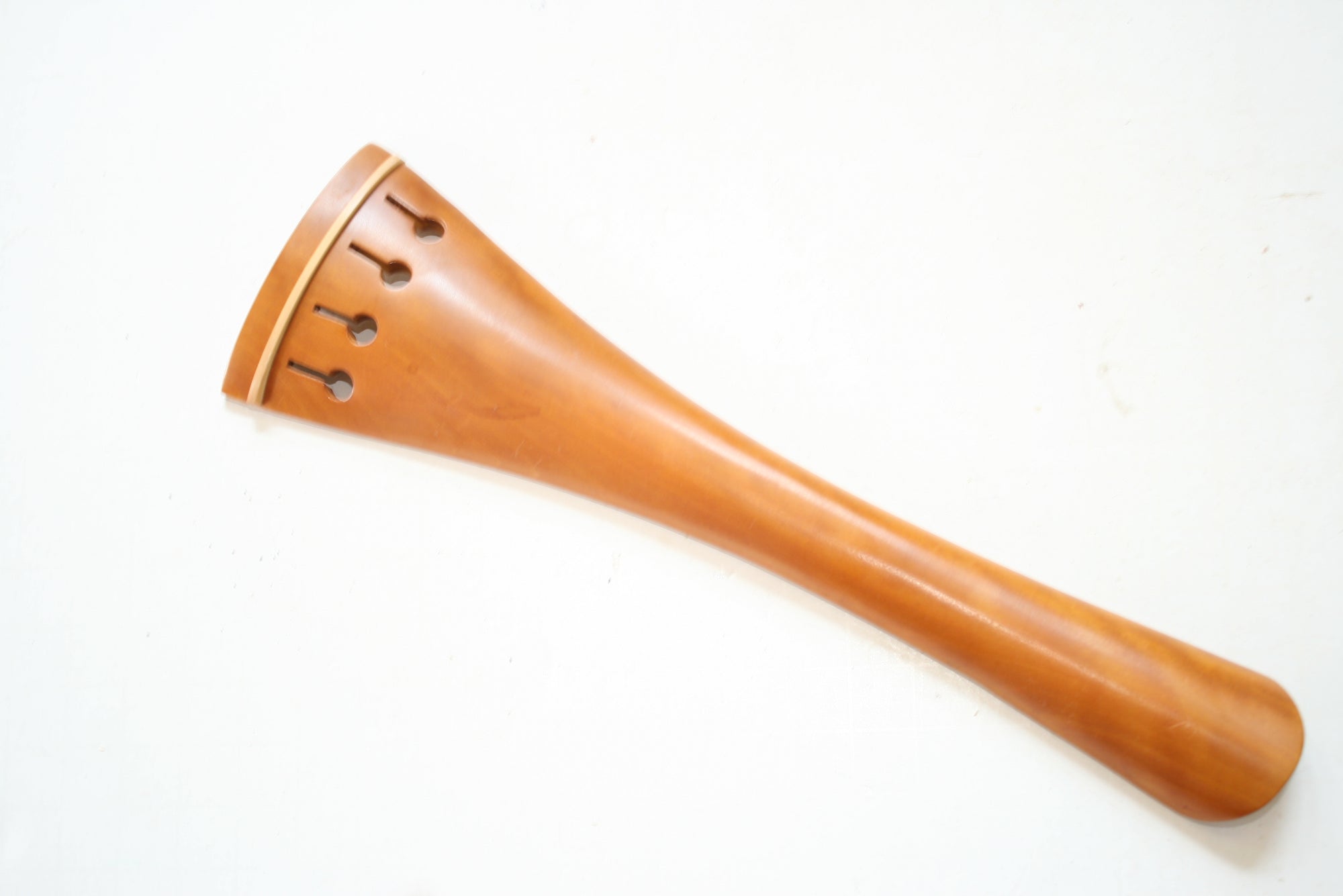 Cello tailpiece-French-Flamed Boxwood-white fret