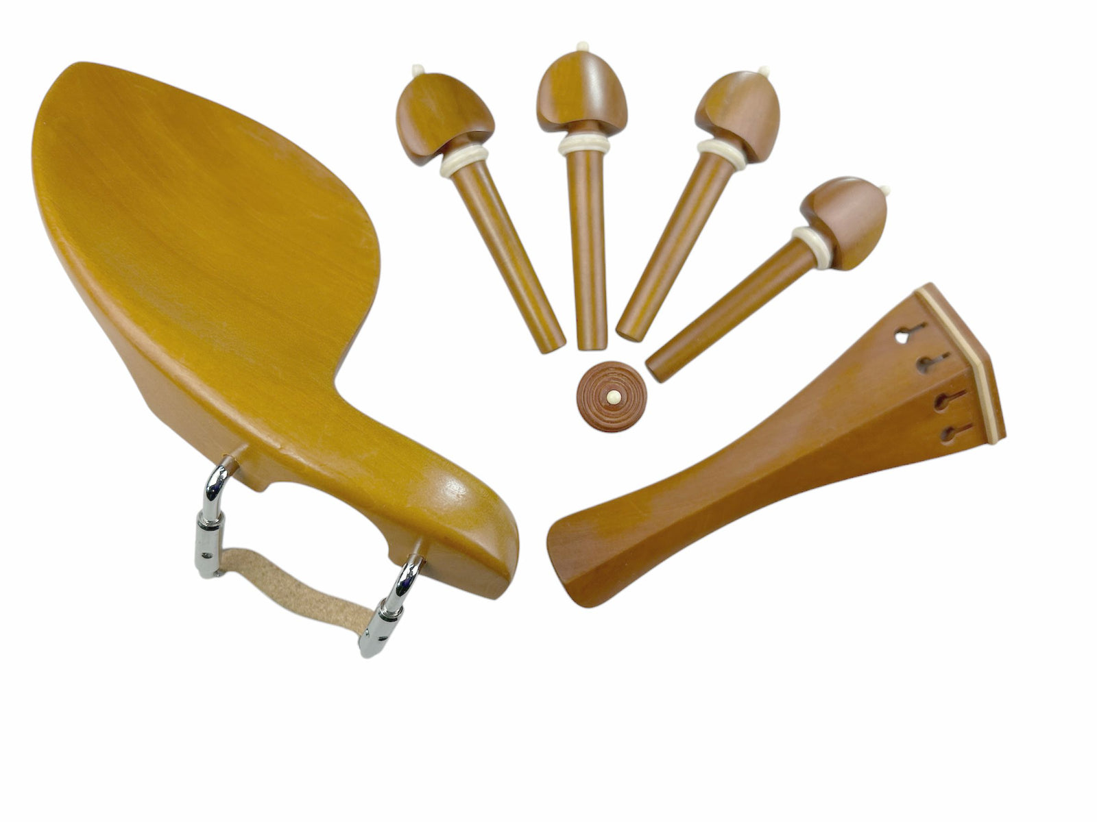 Violin Fitting Set-Boxwood-white Trimmed with Guarneri Chinrest