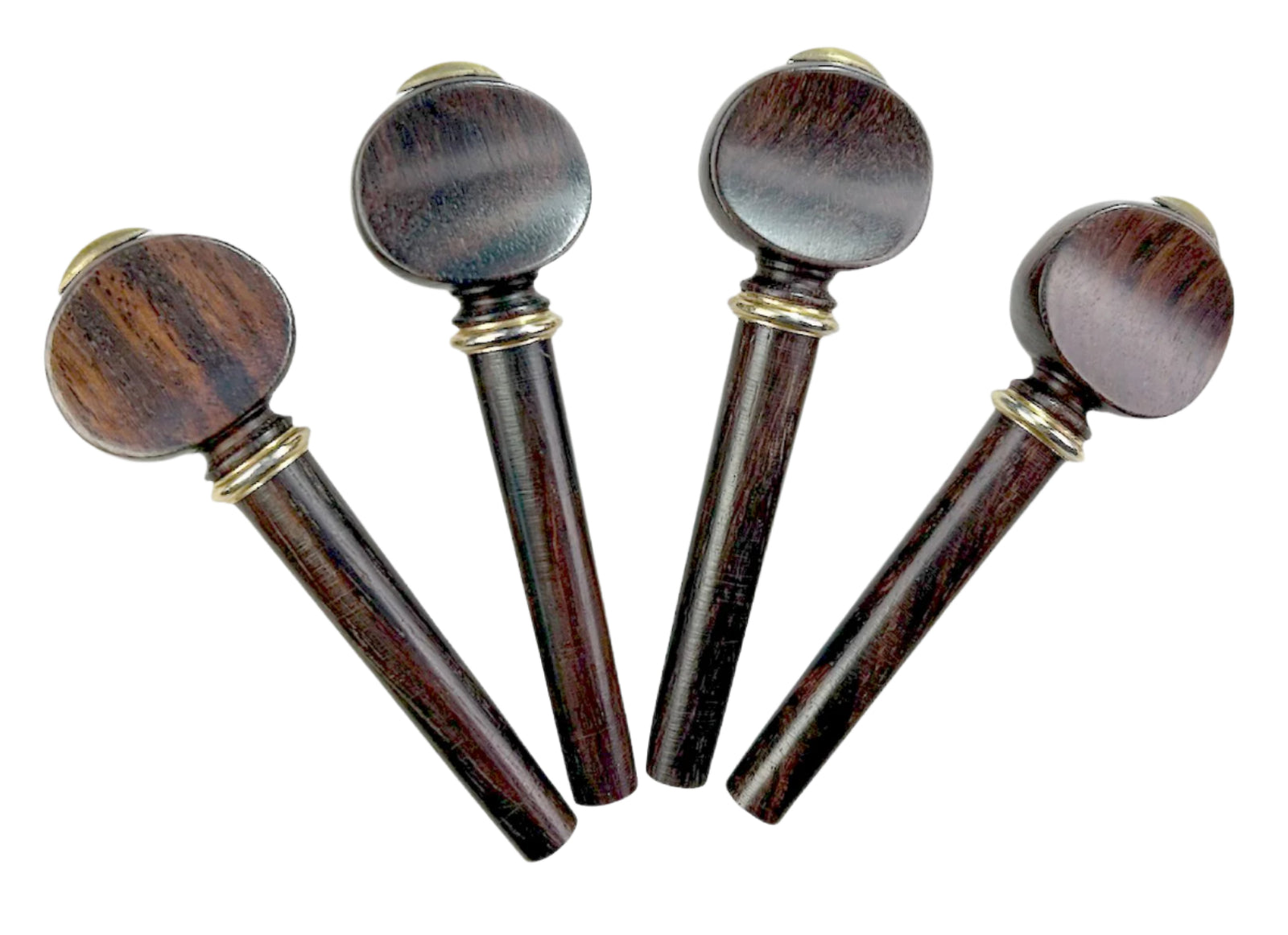 Violin Pegs-French-Rosewood-Gold collar & Gold cap