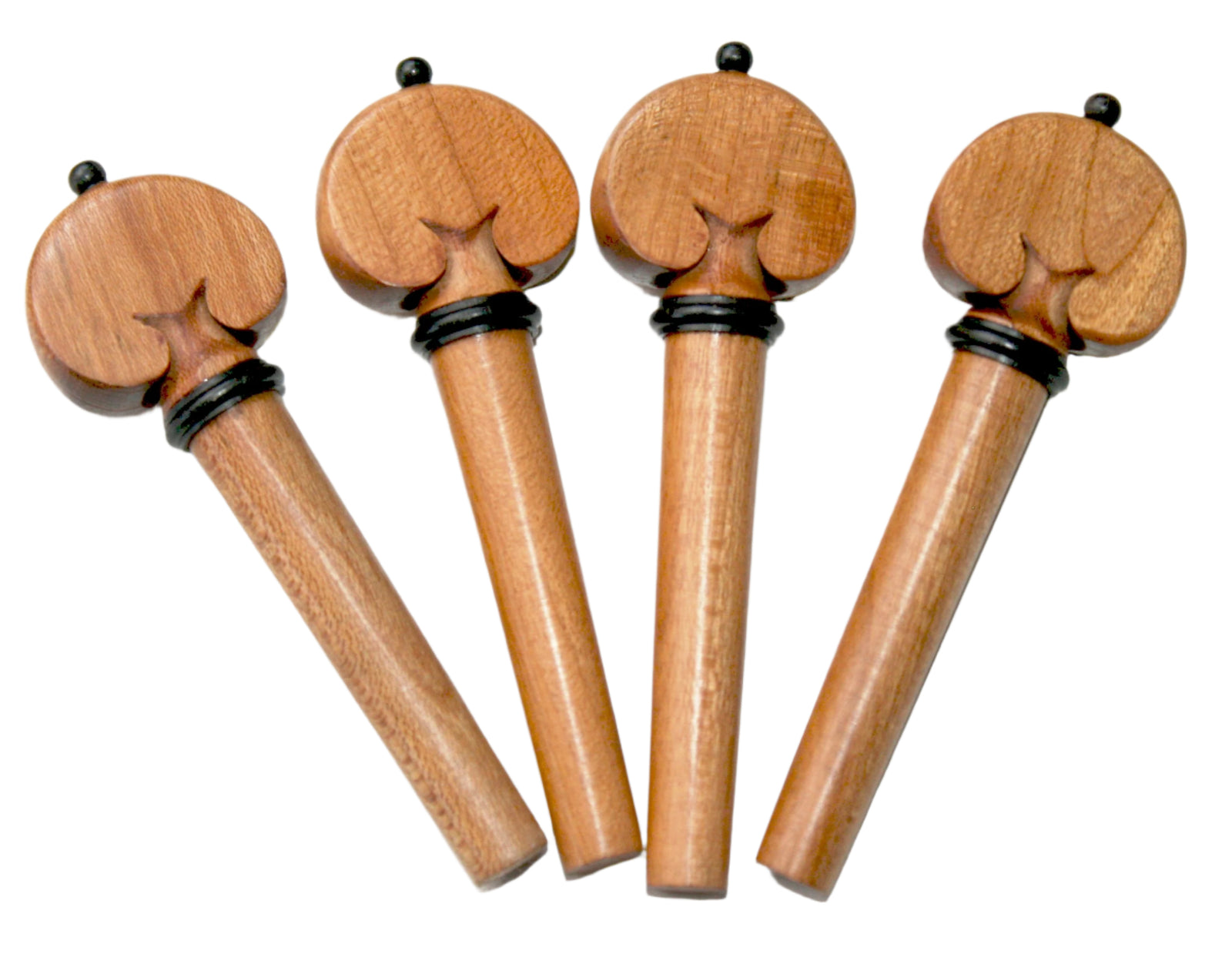 Violin Pegs-Heart-Cherry-Eebony trimmed