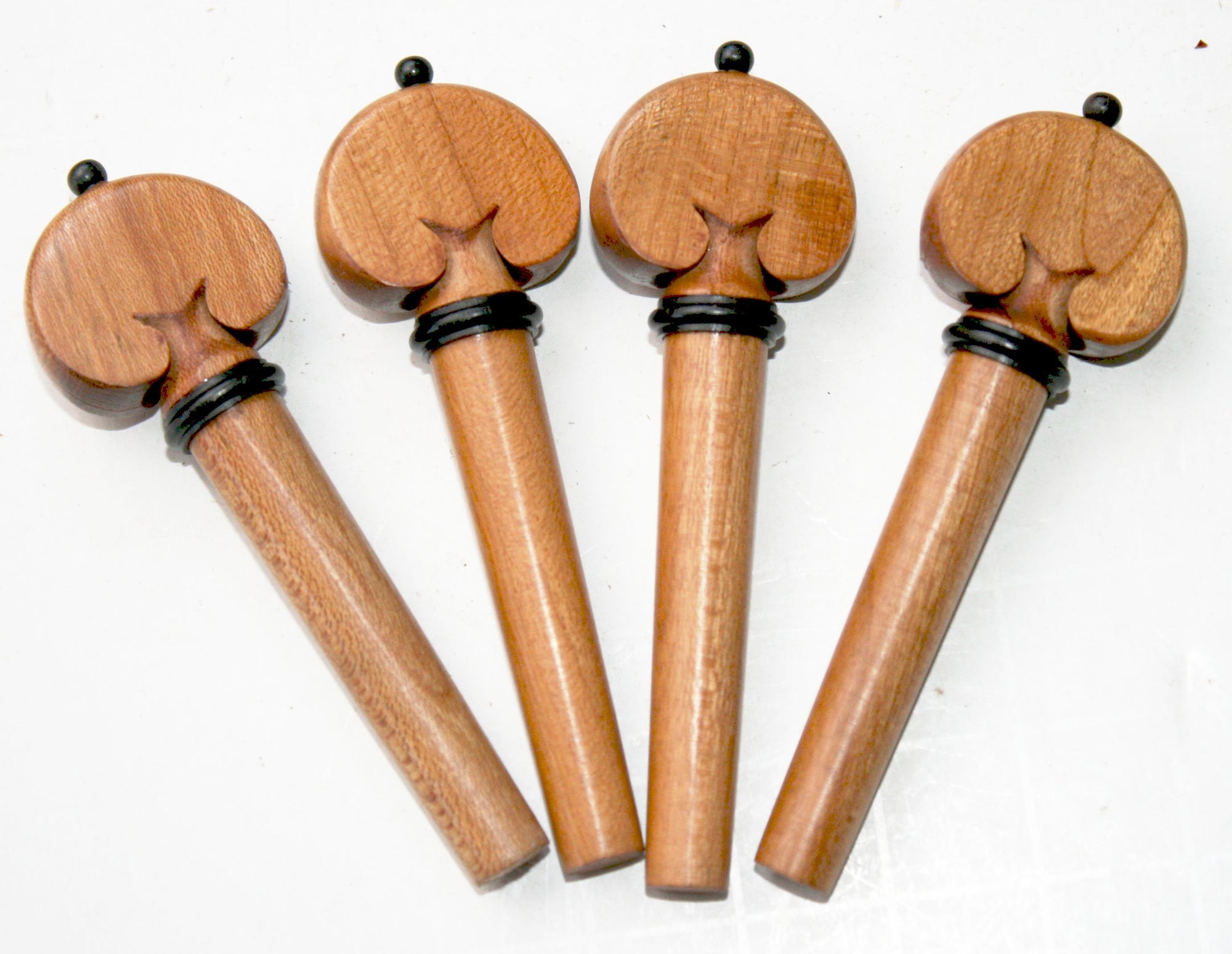 Violin pegs-Heart-Cherry- ebony trimmed