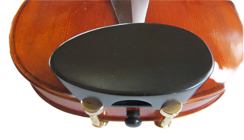 Violin chinrest- Flat Flesch-Ebony-Hill gold