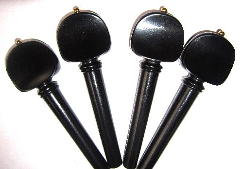 Cello pegs-French-Ebony-Gold pin