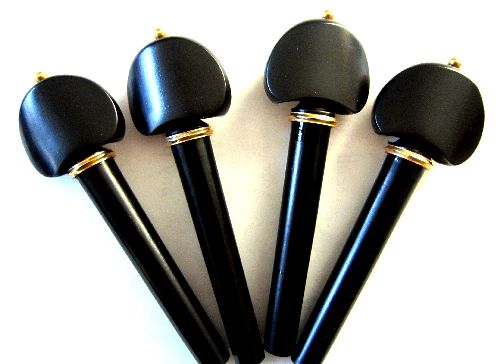 Cello pegs-Hill-Ebony-Gold trimme