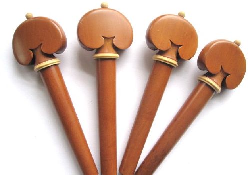 Cello pegs-Heart-Boxwood-white collar white pin