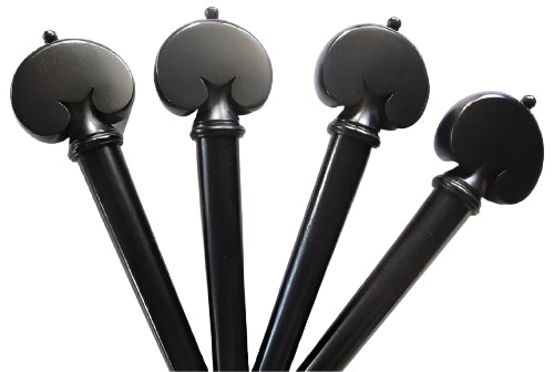 Cello pegs-Heart-Ebony-ebony trimme