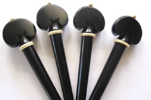 cello pegs-heart-ebony-white trimme