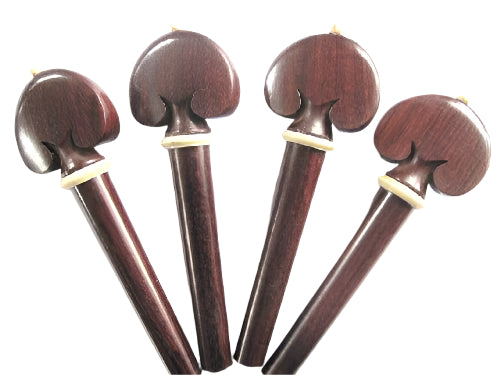 Violin pegs-Heart-Tetul-white trimme