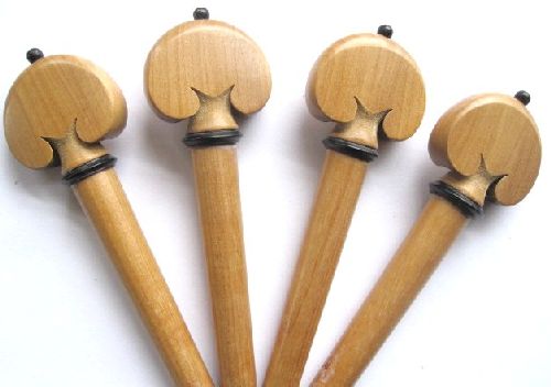Cello pegs-Heart-Walnut-ebony trimme