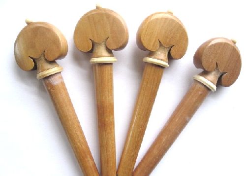 Cello pegs-Heart-Walnut- white trimme