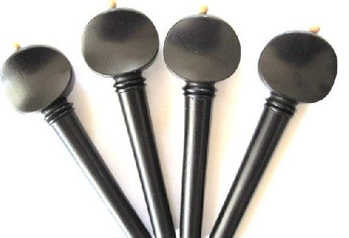 Cello pegs-Swiss-Ebony-white pin