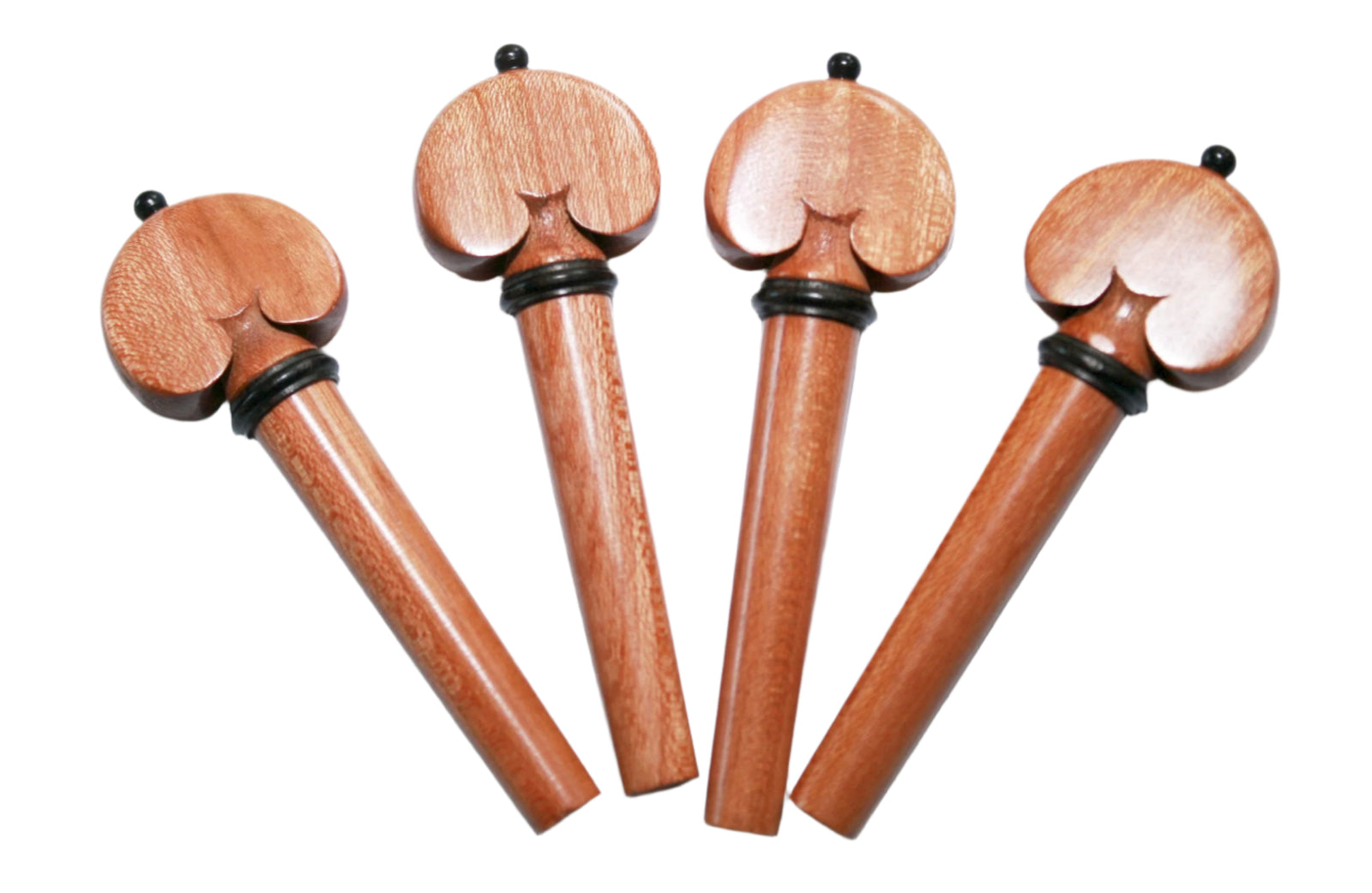 Violin pegs-Heart-Mexican Pernambuco-Ebony trimmed