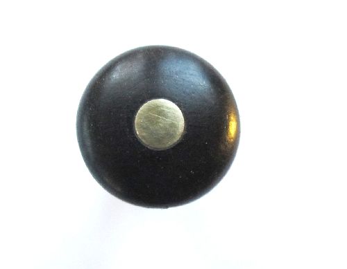 Violin endpin-Ebony-Flat round-Brass eye