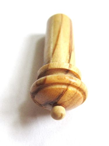 Violin endpin-Olive wood-white pin