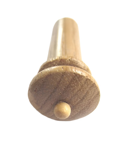 Violin endpin-teak-flat round-white pin