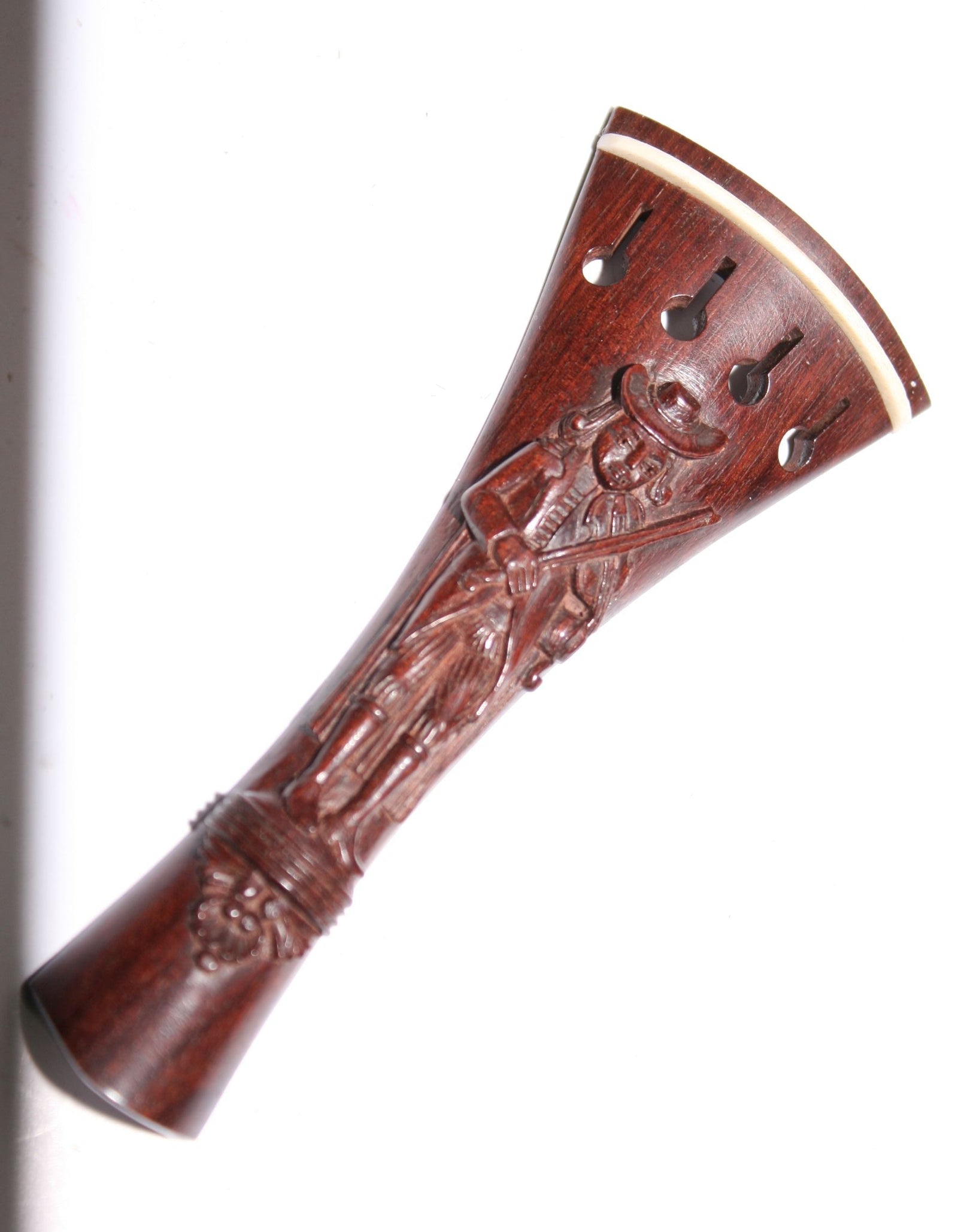 Viola Tailpiece-French-Tetul-Carved Violist-White Saddle