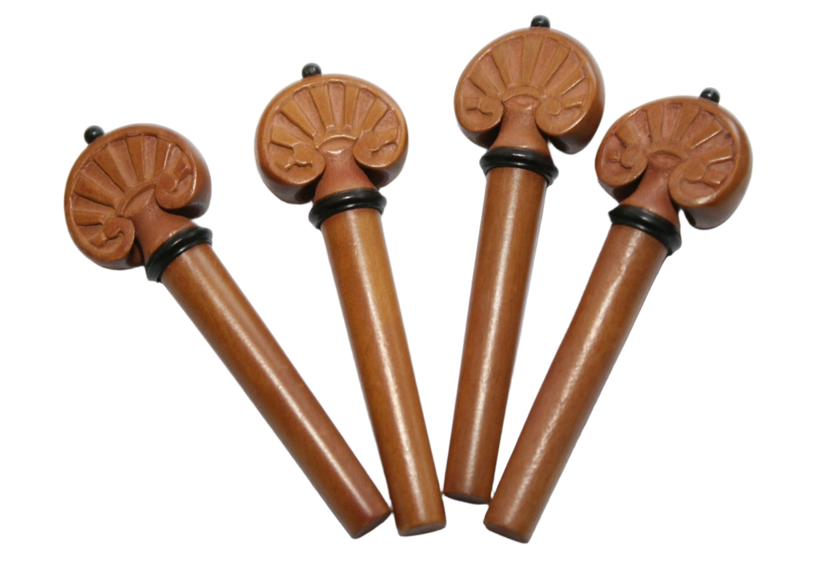 Violin Pegs-Heart-Boxwood-Carved-Ebony collar & pin