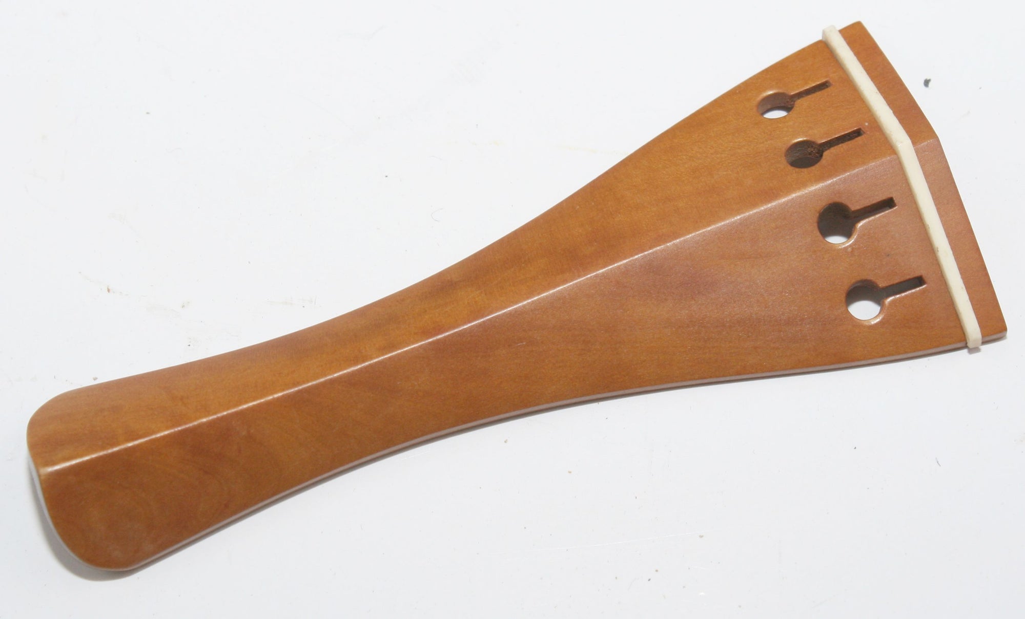 Violin tailpiece-Hill-Boxwood white saddle 110mm