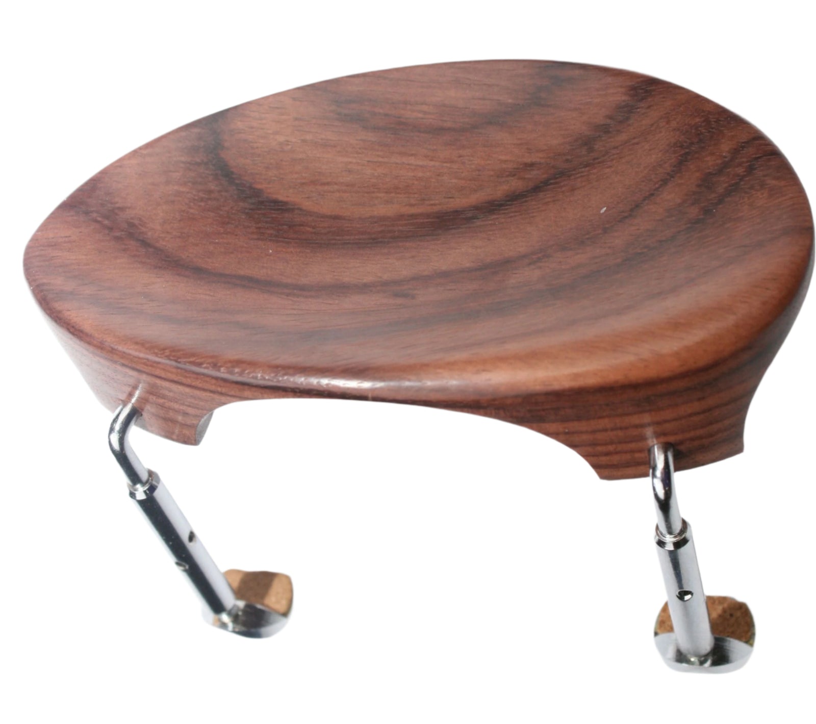 Violin Chinrest-New Flesch-Rosewood-Semi Hill Chrome