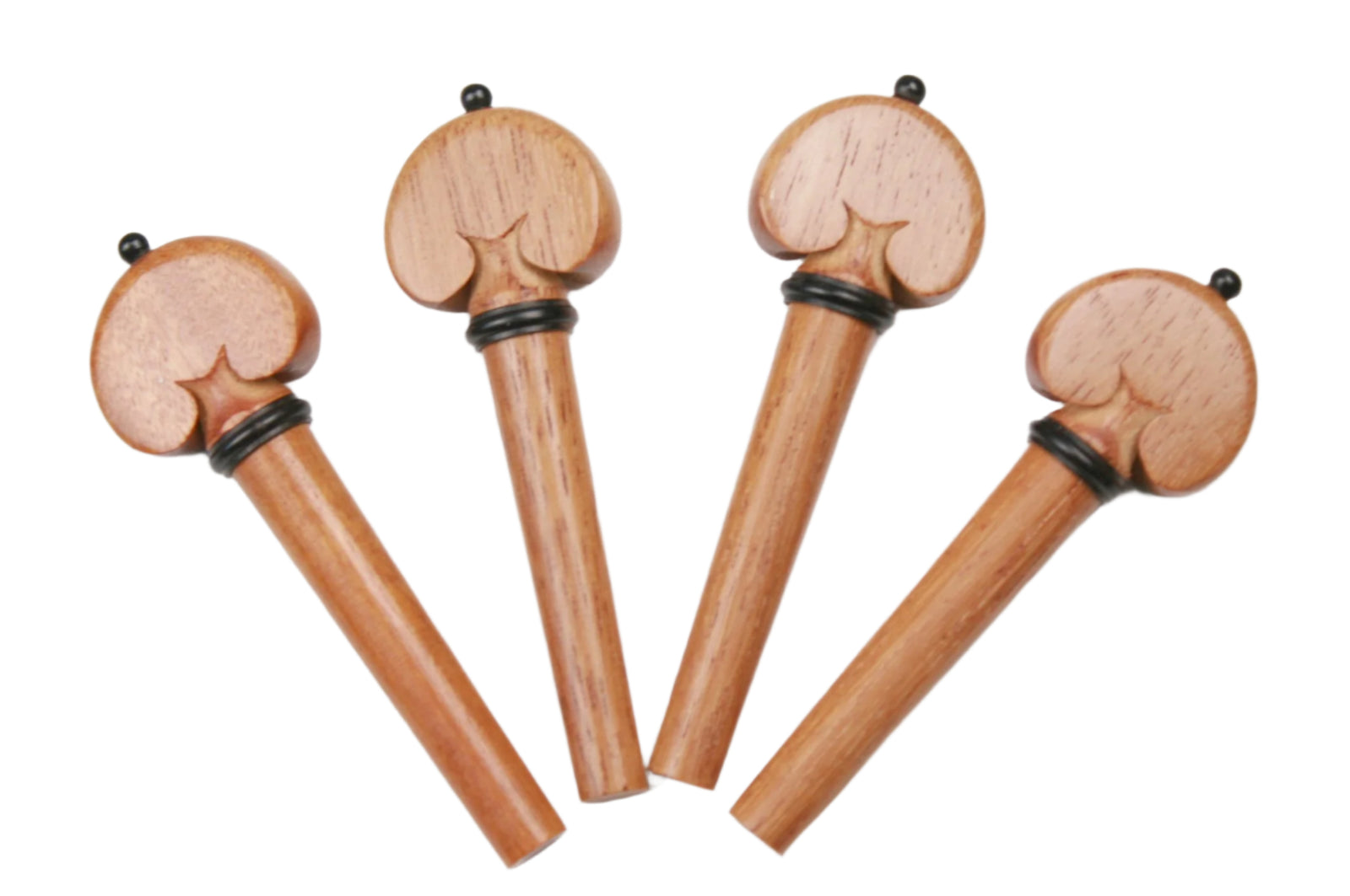 Violin Pegs-Heart-Mexican Pernambuco-Ebony trimmed