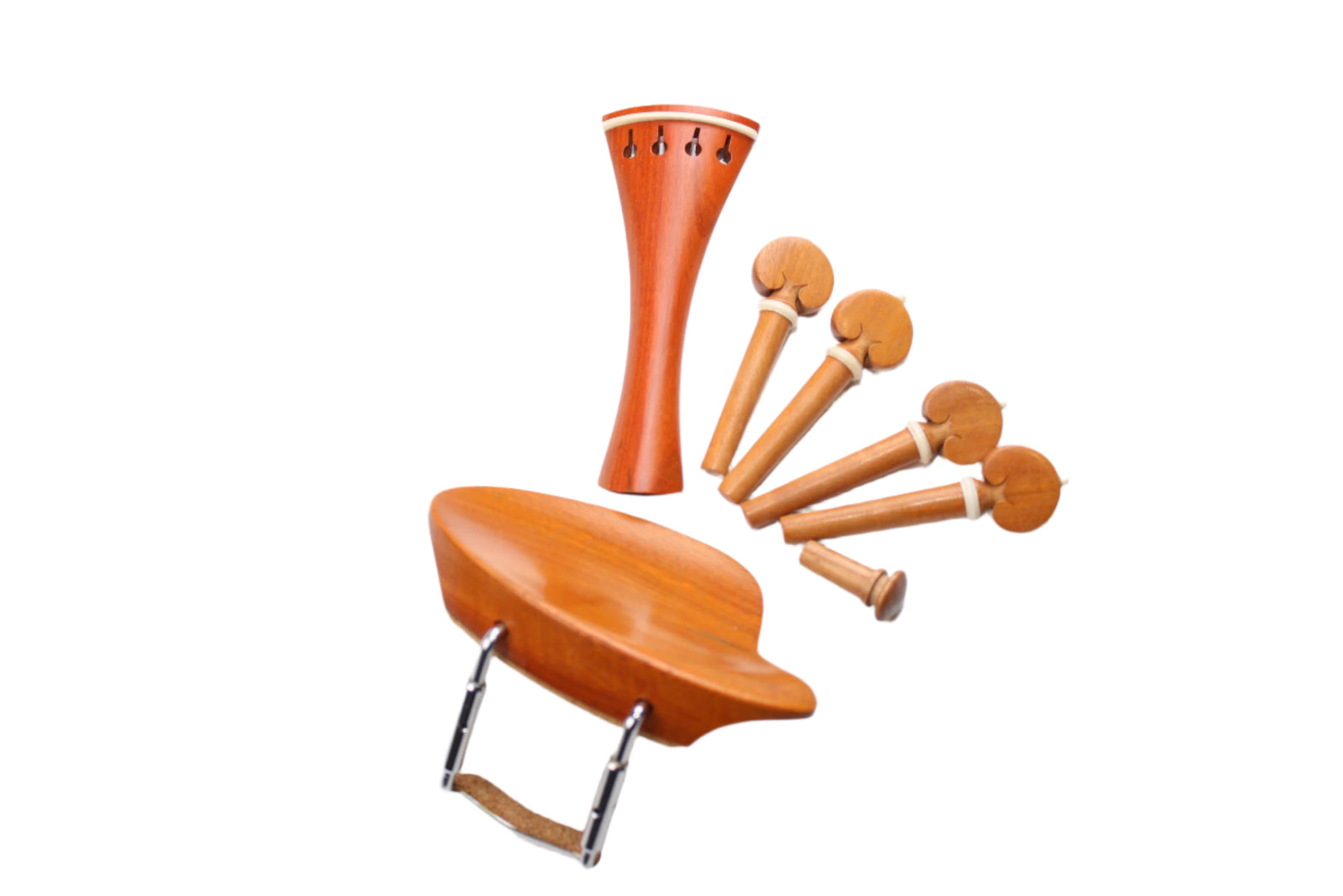Violin Fitting Set-Pernambuco-White trimmed
