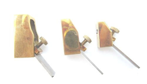 Finger planes- Brass-set of 3-flat sole