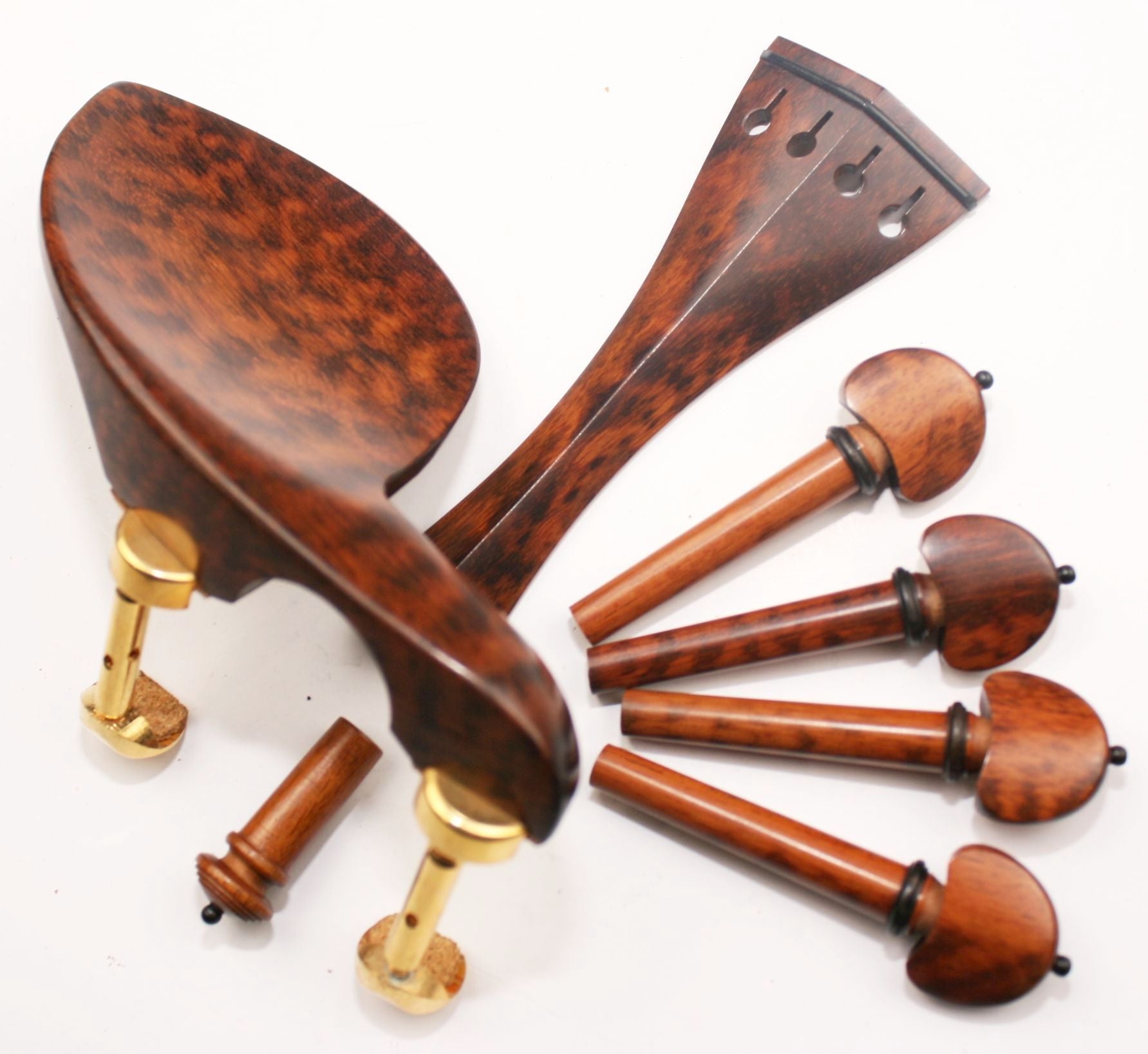 Violin fitting set- snakewood-gold chinrest