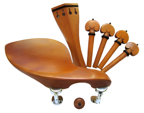 Violin fitting set- Boxwood-heart-ebony
