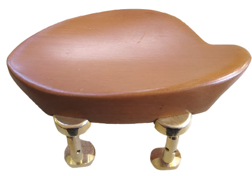 Violin chinrest- Flat Baron-Boxwood-Hill gold brackets