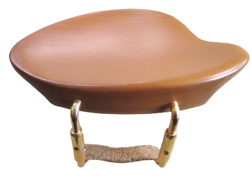 Violin chinrest- Flat Baron-Boxwood-standard gold