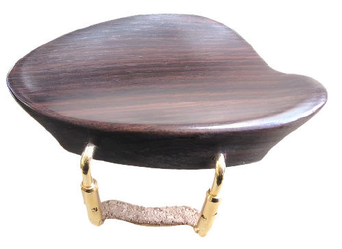 Violin chinrest- Flat Baron-Rosewood-standard gold