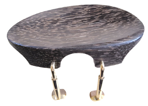 Violin chinrest- Flat Flesch-Tigerwood-semi Hill gold