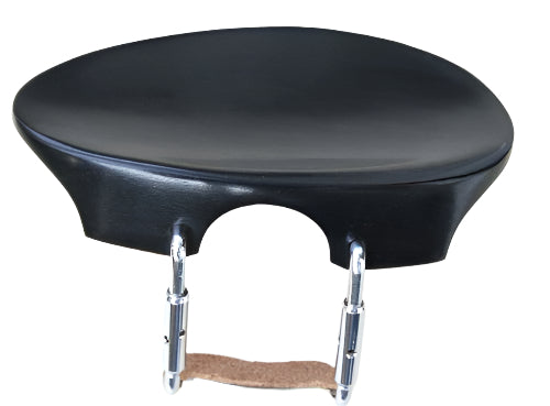 Viola chinrest- Flat Flesch-Ebony-chrome