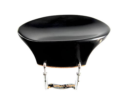 Violin chinrest- Flat Flesch-"Long neck"- ebony-chrome