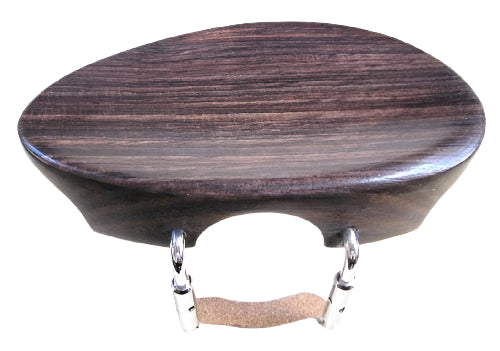 Violin chinrest- Flat Flesch-Rosewood-standard chrome