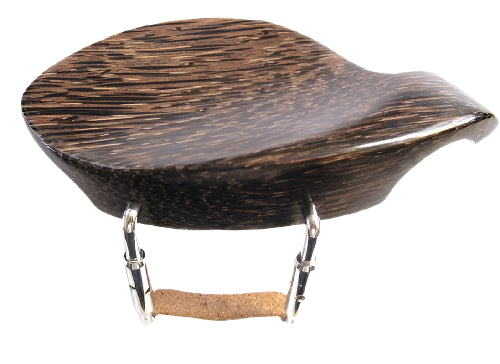 Violin chinrest- Hollywood-Tigerwood-chrome