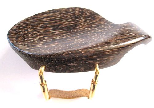 Violin chinrest- Hollywood-Tigerwood-standard gold