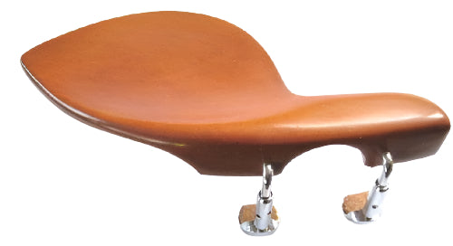 Violin chinrest- Large Strad-Boxwood-Semi-Hill Chrome