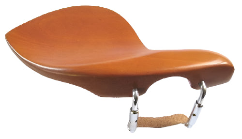 Violin chinrest- Large Strad-Boxwood Standard-Chrome